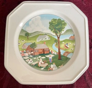 Mikasa Songs of Four Seasons SUMMER Washing Day PLATE 18cms Made In Japan - Picture 1 of 2