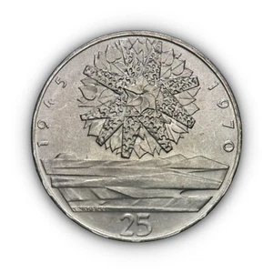 CZECHOSLOVAKIA. 1970, 25 Korun, Silver - WWII, Liberation from Nazi Germany C - Picture 1 of 4