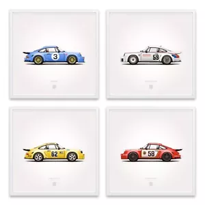 1974 Classic 911 Carrera 3.0 RSR Poster Print - Set of 4 - Picture 1 of 5