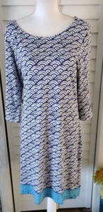 Hatley Women's Lucy Sun Rays V-Neck 3/4 Sleeve lightweight Super Soft Dress L - Picture 1 of 9