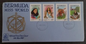 1980 Bermuda Miss World 1980 FDC ties 4 Stamps cd Hamilton w info slips - Picture 1 of 6