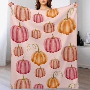 50x60 Inch Fall Pumpkins Blanket, Fleece Cozy Warm Throw Blanket - Picture 1 of 4