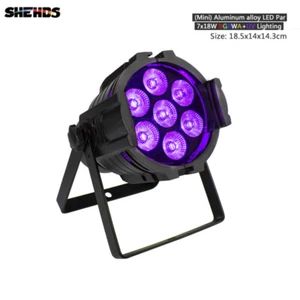 SHEHDS Mini Aluminum alloy LED Par 7x18W RGBWA+UV Lighting For Disco Party Bar - Picture 1 of 24