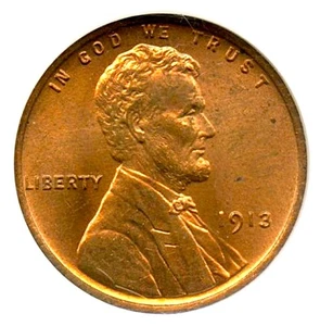 1913 Lincoln Cent, NGC MS 65 RD - Picture 1 of 3