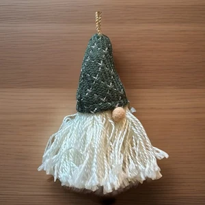 Swedish Gnome Soft  Plush Christmas Tree Ornament Grey With Ivory Stitching - Picture 1 of 4