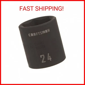 CRAFTSMAN Shallow Impact Socket, Metric, 1/2-Inch Drive, 24mm (CMMT15870) - Picture 1 of 2