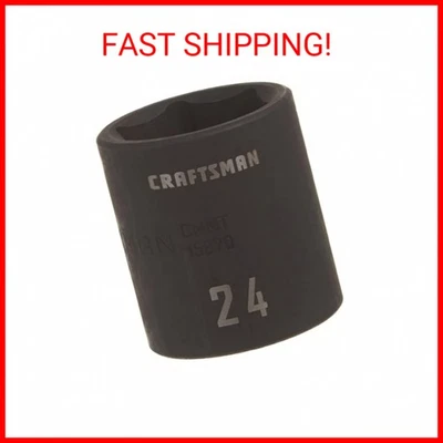 CRAFTSMAN Shallow Impact Socket, Metric, 1/2-Inch Drive, 24mm (CMMT15870) - Image 1 of 2