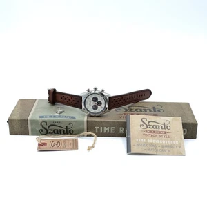 SZANTO TIME 3000 Series Mens Quartz White Dial Stainless Steel Chronograph Watch - Picture 1 of 4