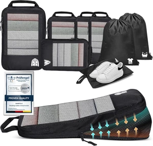 Organizer Valigia Compressione 8 Pezzi Packing Cubes Compression,Organizer Viagg - Foto 1 di 12