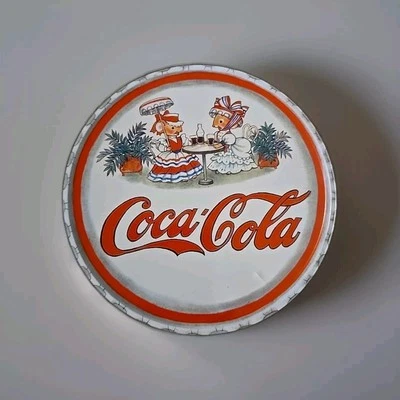 BRAND NEW Coca-Cola Christmas Noel Round Tin Collectible W/ 3 Mice Figurines  - Image 1 of 4