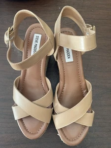 Steve Madden Surfbrd Plateau-Sandalen taupe Leder Damen 7,5 M - Bild 1 von 6