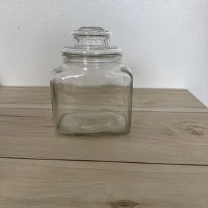 Apothecary Vintage Square Base Clear Glass Jar with Lid - Picture 1 of 5