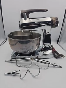 Mezclador de pie Sunbeam Mixmaster vintage cromado 12 velocidades con accesorios - Imagen 1 de 17