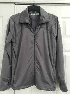 Chaqueta gris elástica con cremallera completa ATTIVO Activewear talla M para mujer - Imagen 1 de 5