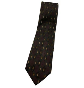 BYBLOS Men's 100% Silk Necktie LUXURY Tie Green Yellow Geometric W:3.6" EUC - Picture 1 of 5