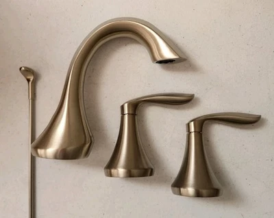 Moen T6420BN Eva 1.2 GPM Deck Mounted Bathroom Faucet, Brushed Nickel - Image 1 of 4