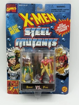 X-Men Steel Mutants Die Cast Metal Rogue vs. Pyro Figures ToyBiz 1994 - Image 1 of 2