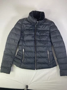ZARA Puffer Coat Jacket, Size Small, Zipper Pockets, Fitted, Black, Outerwear - Picture 1 of 8