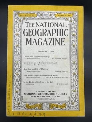 National Geographic Magazine February 1938 Volume LXXIII Number Two Vintage - Image 1 of 4