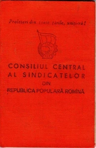 Romania, 1959, Syndicates Union Member Card - Revenue Fiscal Stamps Cinderellas - Picture 1 of 9