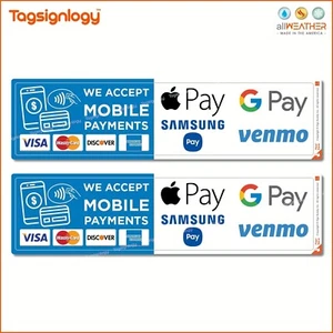 2 Tap to Pay Wasserdicht Aufkleber Schild Apple Google Samsung Venmo NFC Kontaktlos - Bild 1 von 5