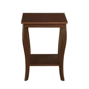 Convenience Concepts End Table 24" x 18" w/ 2-Tiers Square Wood Frame Espresso - Picture 1 of 5
