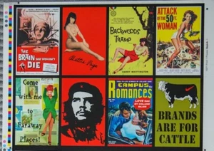 Pulp & Pin Up Uncut Postcard Sheet | from ASTOUNDING GRAPHICS, CA. (1998 - 2001) - Picture 1 of 4
