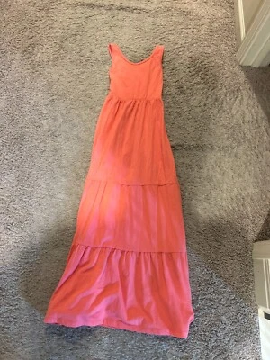 Maxi Vestido Largo Lily & Dan Niña Talla M Rosa Salmón Con Espalda Entrecruzada Foto 1 de 2