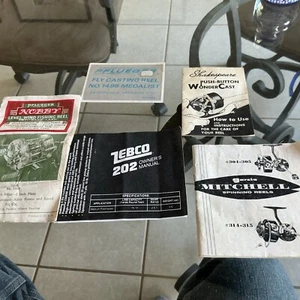 Fishing Reels Manuals Lot Vintage Garcia Mitchell,pfleuger, zebco, shakespeare - Picture 1 of 7