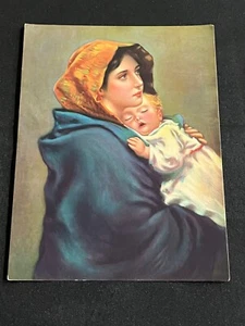 Vintage MOTHER AND INFANT Lithograph Circa 1950's Similar to Atkinson Fox - Picture 1 of 2