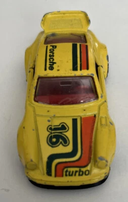 Vintage Majorette Porsche 911 Turbo # 209 1/57 Diecast Sport Car Yellow #16 Car - Image 1 of 4