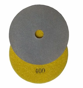 4" Electroplated Diamond Polishing Pad 400#, Hook and Loop Backed - Picture 1 of 1