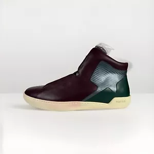 $600 Bally Etius Maroon Leather High Tops Sneakers size US 10, EU 43 - Picture 1 of 5
