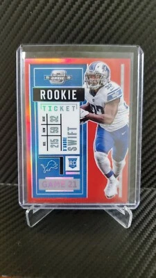 2020 Panini Contenders Optic Football D'Andre Swift Red Rookie Ticket SP #66/125 - Image 1 of 4