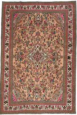 Alfombra oriental semiantigua anudada a mano diseño floral alfombra de sala 7X10 pies Foto 1 de 4