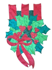 Christmas Wreath Flag By Evergreen Enterprises 3D Embroidered Double-Sided 41" x - Bild 1 von 4