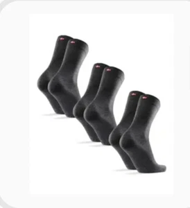 DANISH ENDURANCE Merino Wool Socks Thermal Premium Business 3 Pairs, Grey 6-8 - Picture 1 of 6