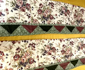 JC PENNEY 100% Cotton Floral Valances Pair of Cabbage Rose Window Treatments - Picture 1 of 8