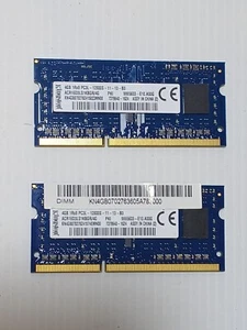 Kingston 8GB 2X4GB DDR3 1RX8 1600MHz PC3L-12800S SODIM Laptop Memory RAM - Picture 1 of 3