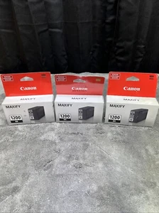 Canon Maxify 1200 BK Schwarz Tintentank Brandneu Fabrikversiegelt 3 Packungen - Bild 1 von 6