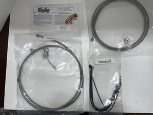 BURLY BRAND B30-1119 Complete Stainless Handlebar Cable/Brake Line Kit for 13" - Picture 1 of 8