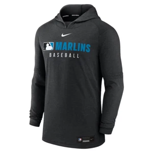 Miami Marlins Nike Authentic Collection Tri-Blend Performance Pullover Hoodie - Picture 1 of 3