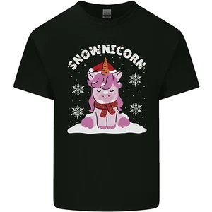 Weihnachten Schneehorn lustig Xmas Einhorn Kinder T-Shirt Jungen Mädchen - Bild 1 von 67