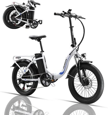 Folding Electric Bicycle 20'' Fat Tire ebike 1000W Peak Motor City e Bike 7Speed - Image 1 of 4