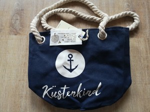  Goldline Tasche kleine Strandtasche Sporttasche  Shopper Küstenkind blau