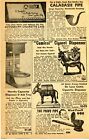 1950 annonce imprimée de tuyau de calebasse, distributeur de cigarettes veste, tuyau de toilette privé