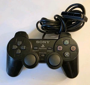 Original Zubehör Hersteller Sony PlayStation 2 Kabelgebunden Dualshock 2 Analog Controller Schwarz SCPH-10010 PS2 - Bild 1 von 5