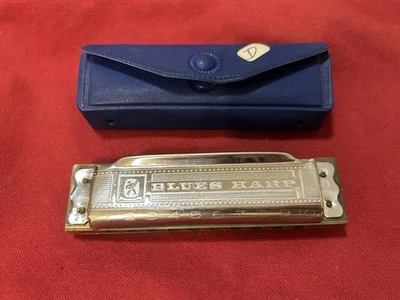 Arpa azul Key Of D vintage con estuche de Hohner  Foto 1 de 2