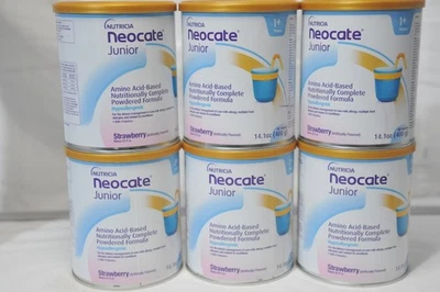 Lote 6 Neoccate Jr Aminoácidos Hipoalergénicos a Base. Fresa. 14,1 OZ. Mar/26 Foto 1 de 3