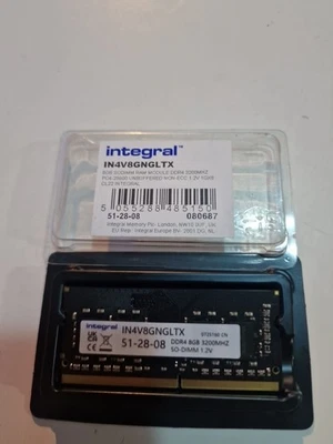 integral IN4V8GNGLTX 8GB SODIMM RAM MODULE DDR4 3200MHZ - Image 1 of 3